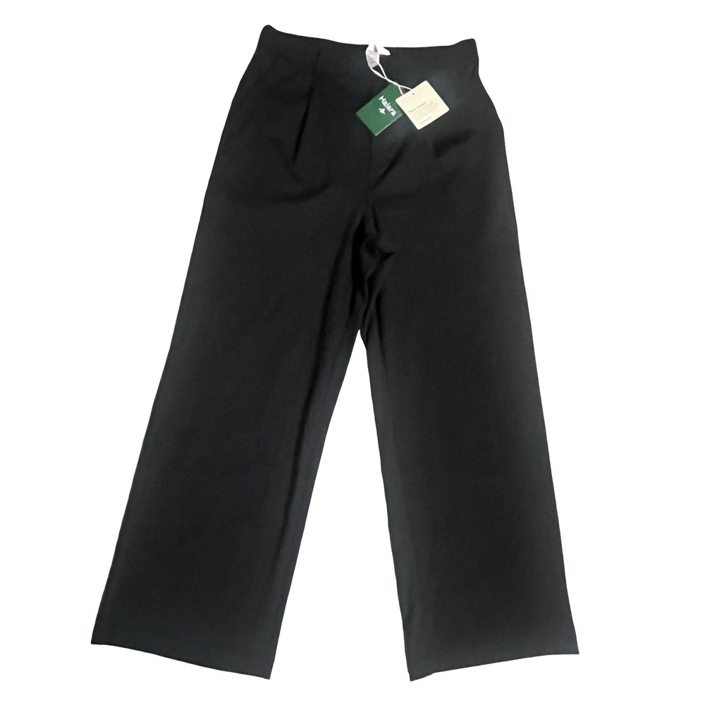 Halara Womens Black Wide Leg Pleated Athleisure Trousers Pants Size M 903499